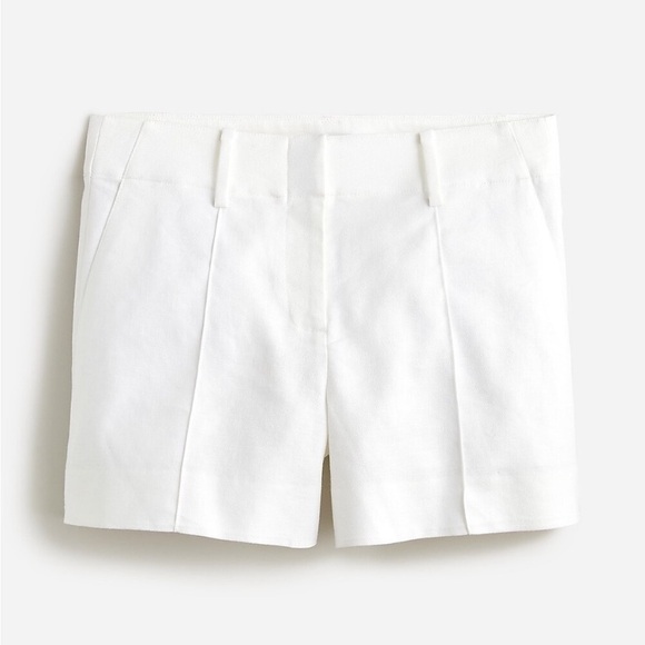 NWT J. Crew Pintuck White Suit Short in stretch linen blend 16 - Picture 2 of 9